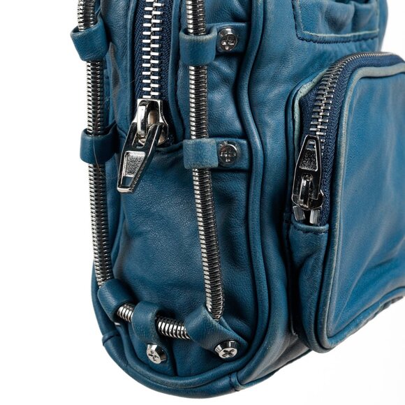 Alexander Wang Mini Brenda Blue Leather Crossbody Bag - Picture 6 of 9